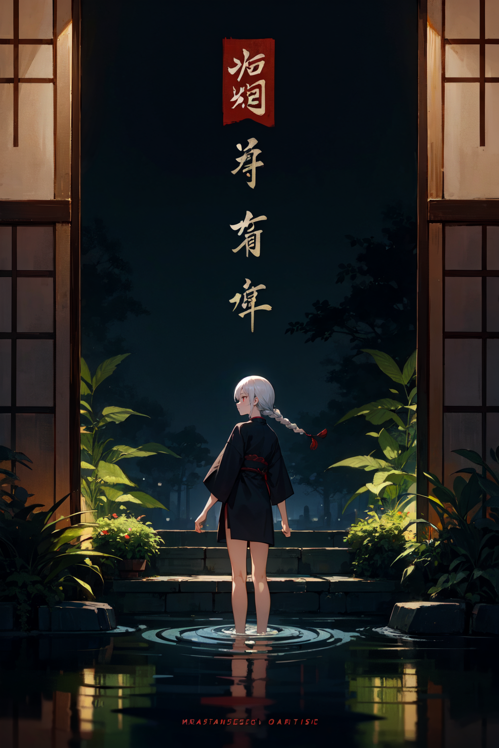 16869-3535020543-(masterpiece, album cover_1.3), chinese painting style, cinematic lighting,__1girl, solo, white hair, twin braids, red eyes, gar.png